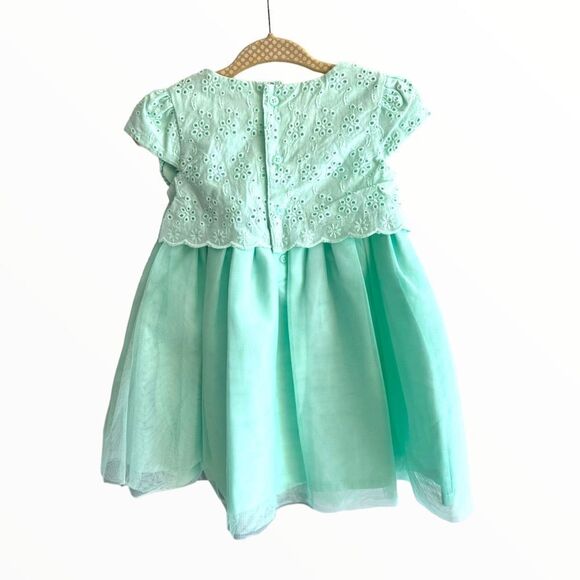 CARTER’S Just One You | Mint Green | EYELET TULLE OVERLAY DRESS - Picture 2 of 5